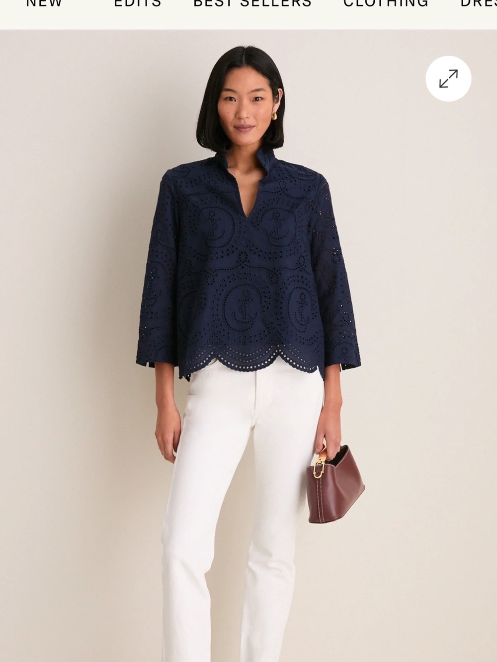 Tuckernuck Navy Eyelet Split-Neck Tunic - Picture 5 of 6